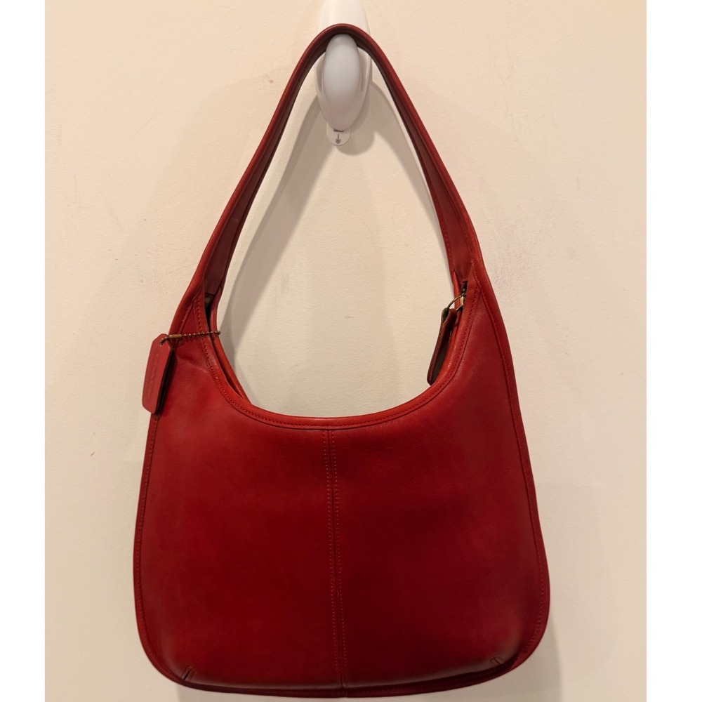 Vintage Coach Ergo 9033 Red Glove Tanned Leather Hobo Shoulder Bag Made in USA - Picture 2 of 12